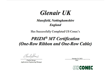 USCONEC Certificate Updated 375 x 250